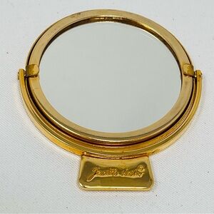 Judith Leiber Gold Tone Compact Mirror Folding Purse Mirror